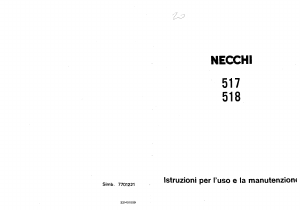 Manuale Necchi 518 Macchina per cucire