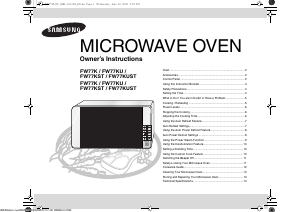 Manual Samsung FW77KU Microwave
