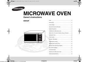 Manual Samsung MW82P-S Microwave