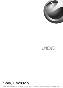 Manual de uso Sony Ericsson J100i Teléfono móvil