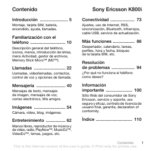 Manual de uso Sony Ericsson K800i Teléfono móvil