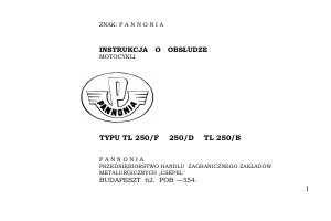 Instrukcja Pannonia TL 250/B Motocykl