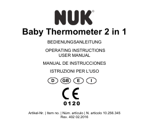 Manuale NUK 256.345 Termometro