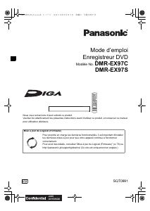 Mode d’emploi Panasonic DMR-EX97CEG Lecteur DVD