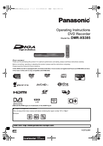 Manual Panasonic DMR-XS385 DVD Player