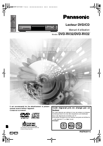 Mode d’emploi Panasonic DVD-RV22 Lecteur DVD