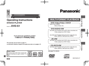 Manual Panasonic DVD-S1 DVD Player