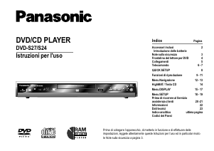 Manuale Panasonic DVD-S24EG Lettore DVD