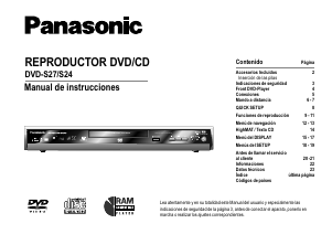 Manual de uso Panasonic DVD-S24EG Reproductor DVD