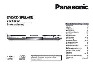 Bruksanvisning Panasonic DVD-S31EG DVD spelare