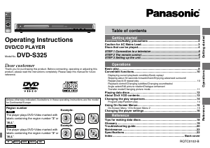 Manual Panasonic DVD-S325 DVD Player