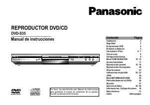Manual de uso Panasonic DVD-S35EG Reproductor DVD