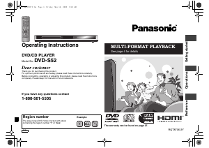 Mode d’emploi Panasonic DVD-S52 Lecteur DVD
