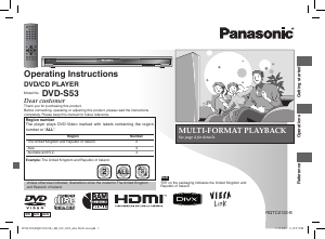 Manual Panasonic DVD-S53 DVD Player