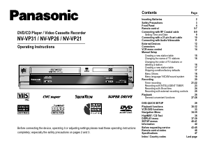 Handleiding Panasonic NV-VP21 DVD-Video combinatie