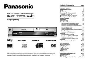 Brugsanvisning Panasonic NV-VP21EC DVD-Video kombination