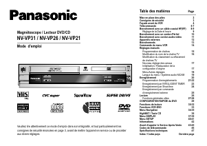 Mode d’emploi Panasonic NV-VP21EC Combi DVD-vidéo