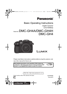 Manual Panasonic DMC-GH4H Digital Camera