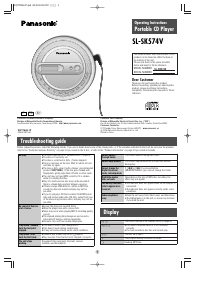 Manual Panasonic SL-SK574V Discman