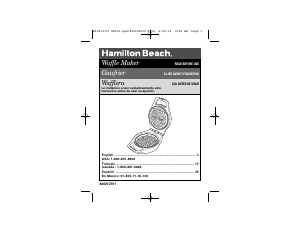 Handleiding Hamilton Beach 26040 Belgian Style Wafelijzer