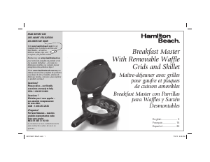 Manual Hamilton Beach 26046 The Breakfast Master Waffle Maker