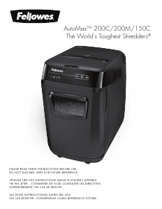 Mode d’emploi Fellowes 200M AutoMax Destructeur