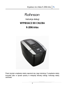 Instrukcja Rohnson R-2096 Artos Automat do chleba