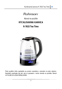 Návod Rohnson R-7633 Tea Time Kanvica
