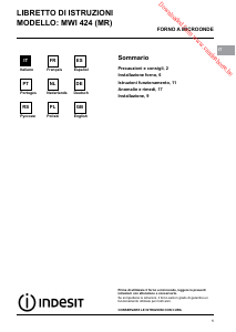 Manual Indesit MWI 424 Microwave