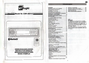 Handleiding MT Logic CSR-3051U Autoradio