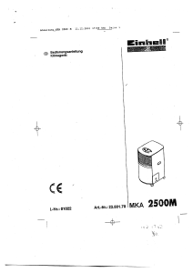 Bedienungsanleitung Einhell MKA 2500M Klimagerät