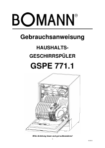 Bedienungsanleitung Bomann GSPE 771.1 Geschirrspüler