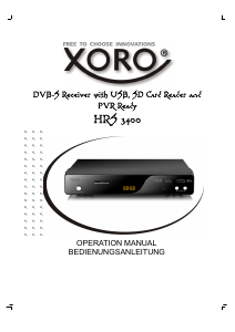 Manual Xoro HRS 3400 Digital Receiver