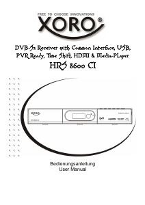Manual Xoro HRS 8600 CI Digital Receiver