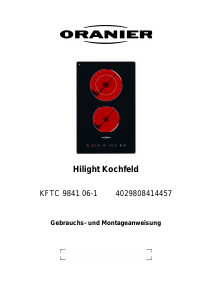 Bedienungsanleitung Oranier KFTC 9841 TC Kochfeld