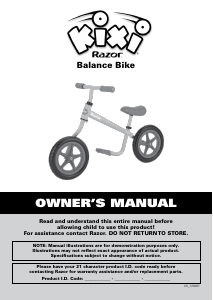 Manual Kixi Razor Balance Bicycle