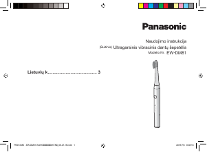Vadovas Panasonic EW-DM81 Elektrinis dantų šepetėlis