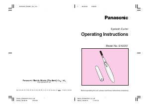 Manual Panasonic EH2351 Clește gene