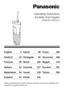 Návod Panasonic EW-DJ10 Zubný irigátor