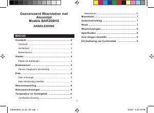 Handleiding Oregon BAR 208HG Weerstation