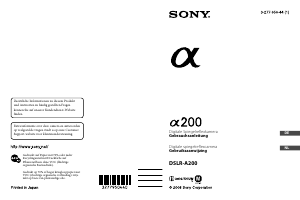 Bedienungsanleitung Sony Alpha DSLR-A200 Digitalkamera