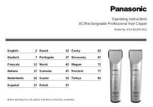 Návod Panasonic ER-1411 Strojček na vlasy