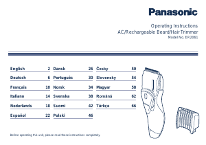 Kullanım kılavuzu Panasonic ER-2061 Saç kesme makinesi