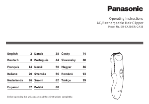 Manual Panasonic ER-CA35 Aparador de cabelo