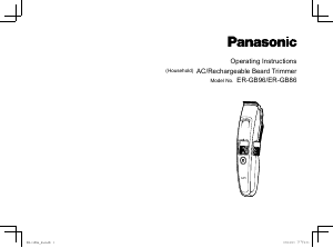 Kullanım kılavuzu Panasonic ER-GB86 Saç kesme makinesi