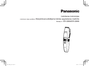 Rokasgrāmata Panasonic ER-GB86 Matu griešanas mašīna