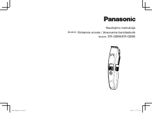 Vadovas Panasonic ER-GB86 Plaukų kirpimo mašinėlė