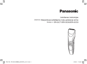 Rokasgrāmata Panasonic ER-GC71 Matu griešanas mašīna