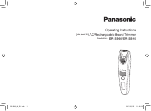 Manual Panasonic ER-SB40 Aparador de cabelo