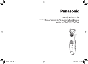 Vadovas Panasonic ER-SB60 Plaukų kirpimo mašinėlė